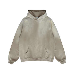 Men's Customized Solid Casual Acid Wash Hoodie <b>Polyester</b>/Cotton Blend Quick Dry Breathable Windproof Waterproof Winter OEM - Product Image 2