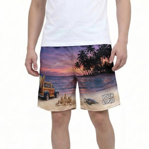 กางเกงว่ายน้ำชายพิมพ์ลายเสือดาว เอวยางยืด โพลีเอสเตอร์ ระบายอากาศ แห้งเร็ว เหมาะสำหรับใส่ชายหาด ลำลอง ใส่สบาย พร้อมโลโก้สั่งทำได้ - Product Image 3