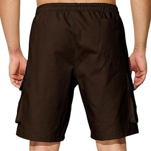 Short cargo décontracté pour homme, marron foncé, tendance, haute qualité, nouveau modèle, doux, léger, personnalisable, multi-poches, pour l'extérieur - Product Image 4