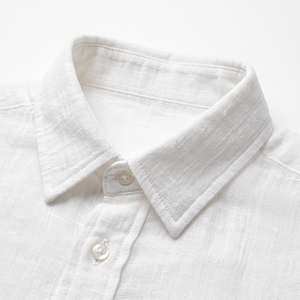 Chemise en gaze de coton pour homme, été |   Chemise de plage décontractée, aérée et respirante |   Usine de fabrication en gros OEM ODM |   Marque privée |   Quantité minimale de commande faible - Product Image 6