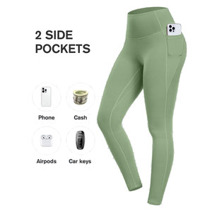 New Tactical Design Green Color Legging For Women Moisture Wicking Breathable Bamboo Fiber Gym <b>Tights</b> Matching With Tube Top - Product Image 6