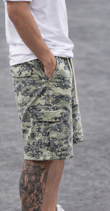 <b>Men</b>’s Distressed Denim <b>Shorts</b> Streetwear Style with Embroidery <b>Patch</b> & Rhinestone Design - Product Image 4