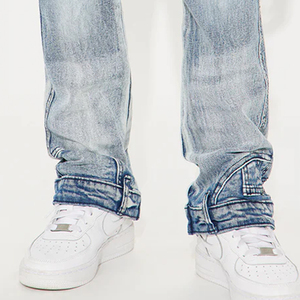 Soft And Comfortable <b>Material</b> For Bulk Order With Flexible Solid Color With Logo Everyday Essential Boys Cotton Rich <b>Denim</b> Pants - Product Image 5