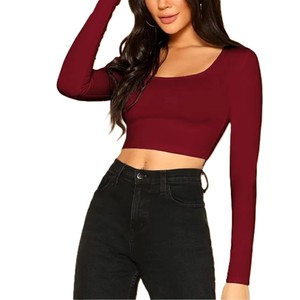 Crop top pour femme, vente en gros directe du fabricant, OEM, logo personnalisé, broderie personnalisée, marque privée, vêtements en jersey de coton de qualité supérieure - Product Image 1