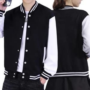 เสื้อแจ็คเก็ตเบสบอลบอมเบอร์พัฟเฟอร์สำหรับผู้ชาย แบบซิปด้านหน้า สไตล์วาร์ซิตี้ เสื้อคลุมฤดูหนาว ระบายอากาศได้ดี ปักลาย สตรีทแวร์ลำลอง - Product Image 1