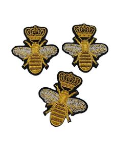 Broche Abeille de Luxe Faite à la Main en Fil d'Or et d'Argent, Bijou Brodé Personnalisable, Vente en Gros - Product Image 4