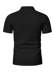 Men's White <b>Half</b> Sleeve for <b>Shirt</b> Solid Pique Knitted Formal Breathable Anti-Wrinkle Design <b>Button</b> Placket Trim 100% Cotton - Product Image 4