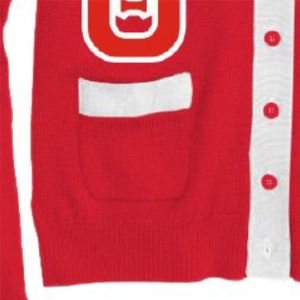 Cardigan en tricot rouge pour homme, col en V, manches longues, fermeture boutonnée, motif géométrique, style automne, coupe classique - Product Image 2