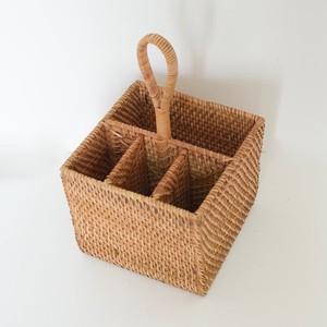 Rustic rattan <b>utensil</b> <b>holder</b> braided section basket silverware organiser direct supply from producer - Product Image 4