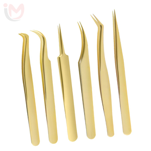 Ensemble de pinces à cils en acier inoxydable de haute précision, pinces spéciales pour artistes maquilleurs débutants, pinces pour greffe de cils - Product Image 1