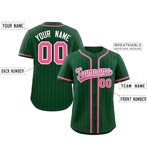 Custom pinstripe baseball team Quick dry breathable <b>shirt</b> Pinstripe name and number jersey - Product Image 4
