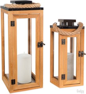 Lanterne à bougie en bois foncé poli et verre, design antique, en bois de manguier, personnalisable, vente chaude, par le fabricant - Product Image 4