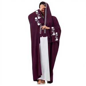 Hermosa Abaya Tradicional Islámica Negra para Mujer 2024, Abaya Saudí con Cuentas y Lentejuelas Hechas a Mano, Transpirable, de Poliéster, Manga Larga - Product Image 1