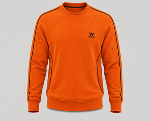เสื้อสเวตเชิ้ตคอกลมสีส้มสำหรับผู้ชาย Warpro ทรงปกติ ผ้าถัก สวมใส่สบายๆ สำหรับฤดูใบไม้ร่วง - Product Image 1