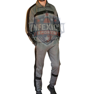 Men's Gray Tracksuit Full <b>Zip</b> <b>Hooded</b> Casual Sportswear Breathable Polyester Cotton Autumn Wear Regular Fit Side Pockets - Product Image 3