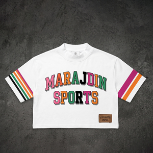Custom <b>Men's</b> White <b>Crop</b> <b>Top</b> T-Shirt O-Neck Short Sleeve Solid Breathable Canvas Front Logo Streetwear Heavyweight Regular Fit - Product Image 1