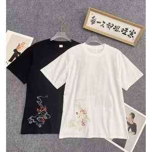T-shirt en coton à col rond avec imprimé lettres pour hommes, mode d'été, 3XL et 5XL - Product Image 1