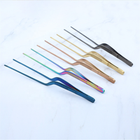 Pince de Platselage de Chef Altomme Instruments 20cm en Acier Inoxydable, Outil de Service Incliné pour Cuisine, Cuisson, Barbecue, Outil de Précision