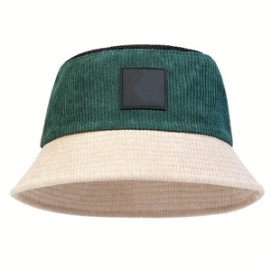 Chapeau Bob Unisexe Color Block Vert Jaune Violet Décontracté Printemps-Été avec Logo sur le Panneau Avant 56-58CM - Product Image 5