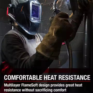 Guantes de Cuero de Cabra, Vaca o Búfalo para Soldadura TIG/MIG, con Puño Largo, para Electricistas, de Seguridad, para Trabajo - Product Image 6