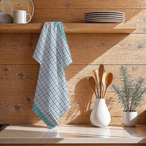 Serviette de cuisine en coton à motif à carreaux, 100% OEM, séchage rapide, qualité supérieure, fabriquée en Inde au prix d'usine. - Product Image 1