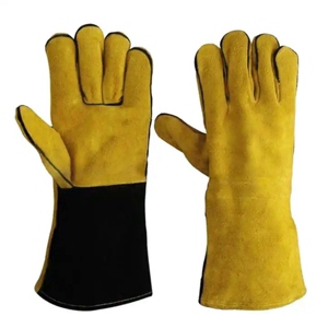 Guantes de Trabajo de Cuero Vacuno de Primera Calidad, Resistentes al Fuego y al Calor, para Soldadores Industriales, con Forro de Algodón, para Uso General - Product Image 3