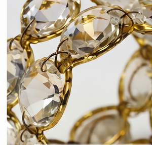 Anneaux de serviette en cristal faits à la main, fil d'or tressé, décoration de table ronde pour mariage et banquet - Product Image 2