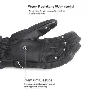 Gants de ski unisexes personnalisés pour la saison hivernale, thermiques, coupe-vent, imperméables, en cuir, mitaines de ski confortables, gants de sport pour la conduite et le ski - Product Image 4