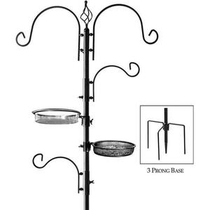 Multi Hook Bird bath Feeding <b>Station</b> Kit Outdoor <b>Garden</b> <b>Weather</b> Resistant Hanging Pole Metal Bath Tray Patio Base Stand - Product Image 4