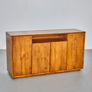 Meuble de rangement latéral moderne en teck indonésien nordique à 4 portes, durable, en bois massif, pour le salon - Product Image 5