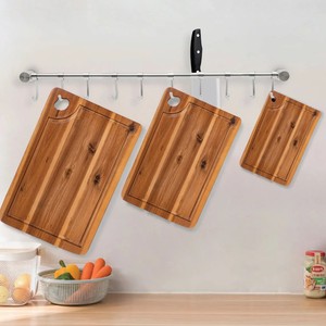 Juego de Tablas de Cortar de Madera de Acacia, 3 Piezas, Duraderas, Sostenibles, Ecológicas, Tablas de Cocina, Tablas para Servir, Preparación de Alimentos - Product Image 5