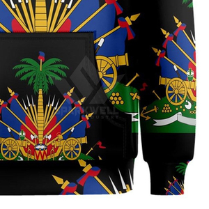 Sudadera con Capucha Negra para Hombre, Diseño con Escudo Nacional, Estampado por Sublimación, Estilo Casual, Corte Regular, Tejido de Punto, 100% Algodón, Otoño - Product Image 4