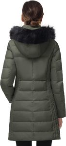 Women's Lightweight <b>Packable</b> Hooded Winter Quilted Puffer <b>Jacket</b> Detachable Sleeves Hat Zipper Closure Water Resistant Wool - Product Image 2