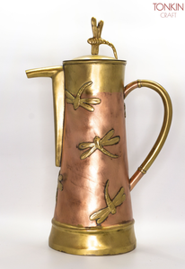 Bouilloire à thé en cuivre pur, design bicolore, avec poignée isolée, aspect haut de gamme, design en relief, articles de vaisselle - Product Image 2