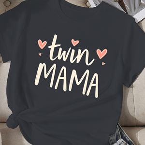 Twin MAMA T-shirt décontracté Comfit pour femme Tissu tricoté en polyester avec motif imprimé - Product Image 2