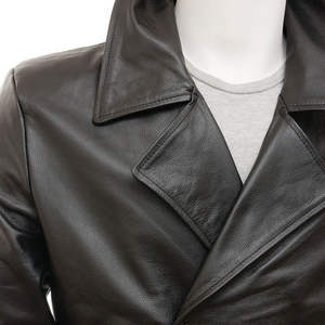 Chaqueta de Cuero Casual para Hombre, Aspecto de Cuero Limpio, Impermeable, Ecológica, con Opción de Logotipo Frontal, Inspirada en las Tendencias, para Uso Diario - Product Image 3