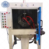 Cabine de sablage manuelle JUNDA de haute qualité avec table rotative, machine de sablage à poudre, composants essentiels du moteur à roues, certifiée CE