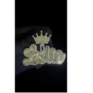 Pendentif Couronne de Luxe en Moissanite et Diamant, Style Hip Hop Bling Iced Out, Disponible en Gros - Product Image 1