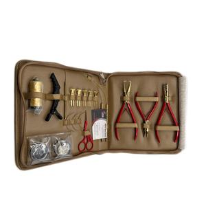 Kit de Herramientas para Extensiones de Cabello con Microperlas Rojas y Doradas, Alicates Multifuncionales Personalizables de Acero Inoxidable, Pinzas para Cabello, Cuchilla, Aguja de Coser - Product Image 1