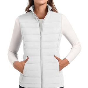 Chaleco sin mangas ultraligero logotipo personalizado fabricantes de ropa al por mayor mujer chaqueta de plumón de algodón señoras chaleco acolchado - Product Image 1
