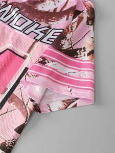 Maillot de football personnalisé en mesh, crop top, impression par sublimation OEM, col en V, streetwear sportif, fabricant en gros - Product Image 6
