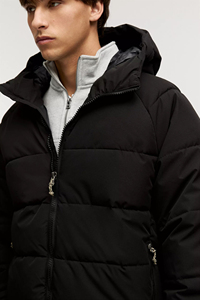 New Arrival Custom <b>Men's</b> Warm Winter Quilted Puffer Jacket <b>Windbreaker</b> Padded <b>Black</b> Canvas Stand Collar Front Streetwear Outwear - Product Image 5