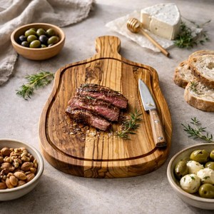 Natural Acacia Wood Chopping Block Rectangle Shape Handle Eco-Friendly Serving <b>Board</b> 1.5cm Thick Dishwasher Safe Kitchen <b>Tool</b> - Product Image 3