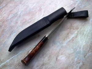 Cuchillo Medieval Forjado a Mano Personalizado OEM DIY con Hoja de Acero al Carbono de 3MM de Grosor, Punta Clip y Borde Recto, con Funda de Cuero - Product Image 3