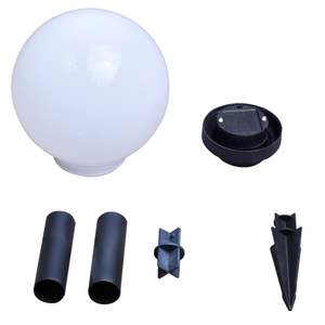 Set of 8 White Shiny <b>Ball</b> Garden Path Lights Tough Plastic Black Tube Elegant <b>Ball</b> <b>Lamp</b> Series - Product Image 6