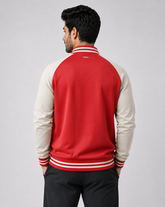 Men Compact Varsity <b>Jacket</b> Modern Casual Bomber Baseball Coat with Premium Soft Fabric Ribbed Collar Varsity <b>Jacket</b> Comfortable - Product Image 2