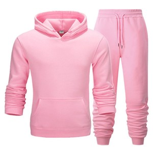 Survêtement unisexe en coton blanc avec capuche et pantalon à cordon de serrage, manches longues, couleur unie, tenue décontractée, saison automne, coupe classique - Product Image 6