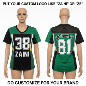 Camiseta de Fútbol Americano Unisex de Manga Corta, Estilo Urbano, 220 GSM, Premium, 100% Poliéster, Malla Transpirable, Cuello Mao, Negra - Product Image 1