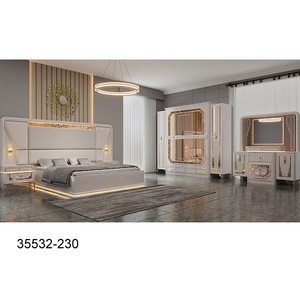 Modern Bedroom Set Queen Size MDF Furniture <b>With</b> Tufted Headboard And <b>Mirror</b> <b>Wardrobe</b> 35532-109 - Product Image 5