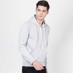 Sweat-shirt à capuche décontracté gris clair pour homme en molleton de coton, personnalisable avec logo, marque privée, vente en gros, fabricant - Product Image 4